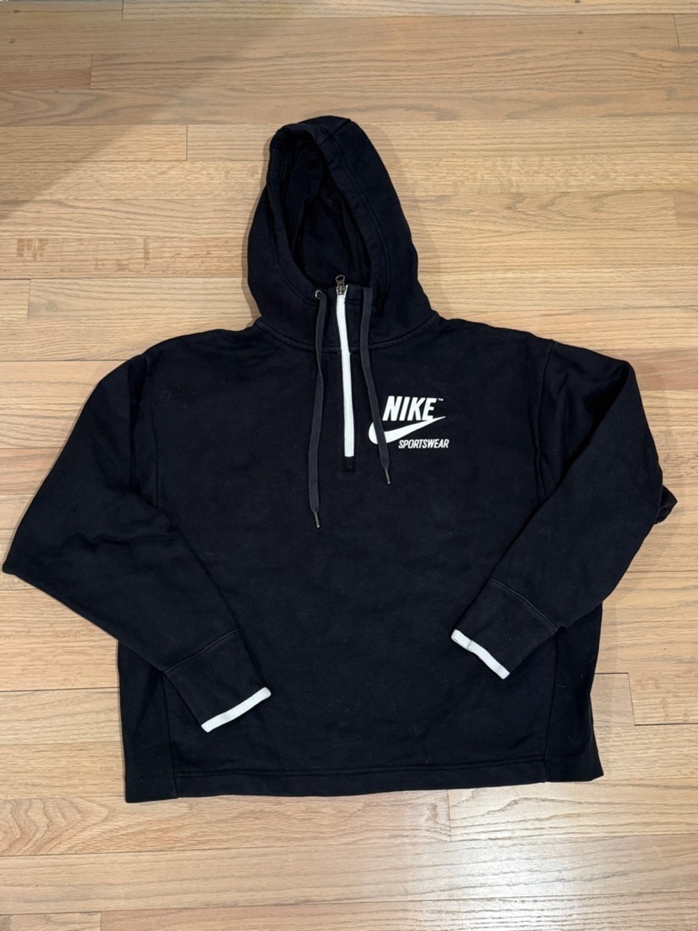 Women’s Nike Black Hooded Logo Sweatshirt, Size Medium